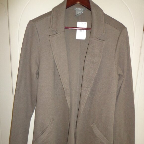 NWT Matty M Ladies' Knit Boyfriend Blazer Pebble Notched Lapels - Picture 1 of 14
